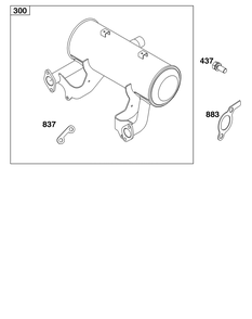 Exhaust Group Diagram and Parts List for 386447-0435-B5 200000 - 399999 Briggs and Stratton Engine